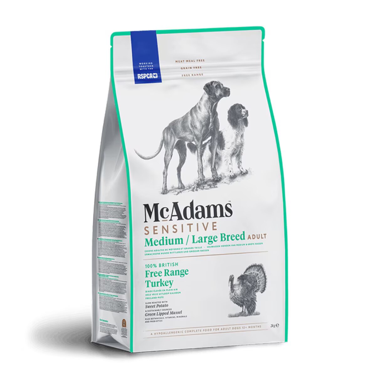 McAdams Mcadams Sensitive Turkey Adult Dry Dog Food pet food packaging